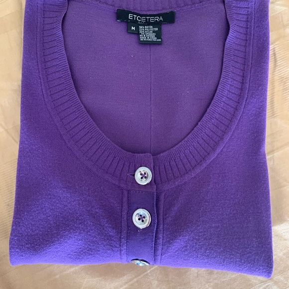 Soft Crew-Neck Purple Sweater - Picture 2 of 2